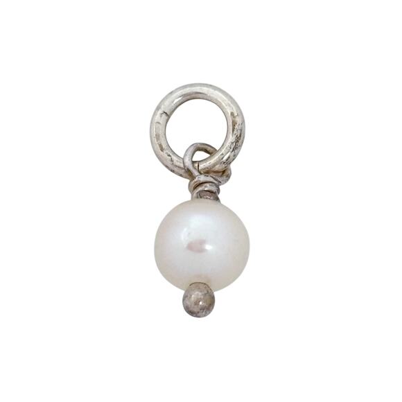Petite White Pearl Dangle Charm | Vintage Sterling Silver 925 - Picture 4 of 6